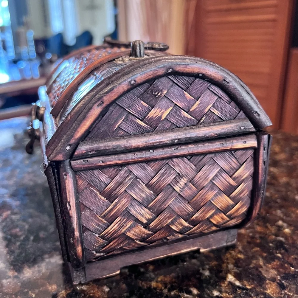 Vintage Small Wooden Trinket Chest